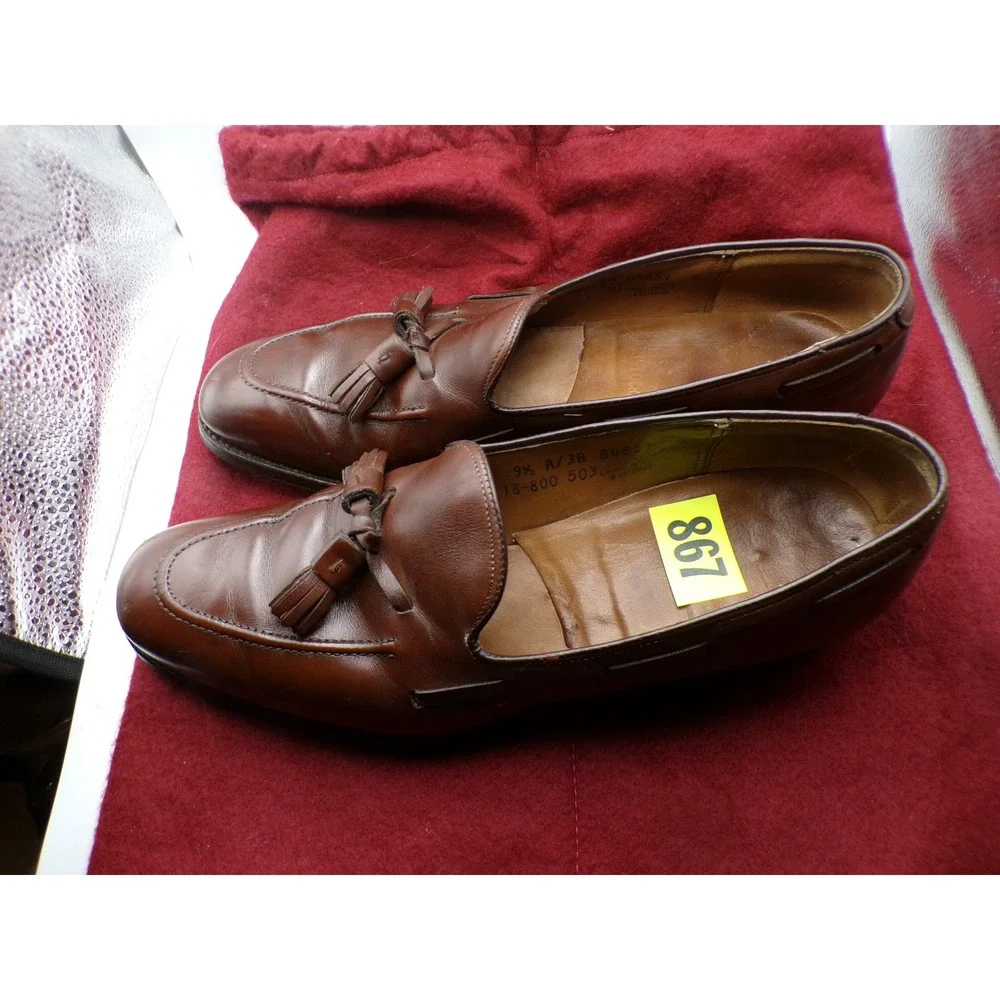 Classic Johnston&Murph Brown Leather Tassel Loafer Dress Shoes Men's Size 9.5‎